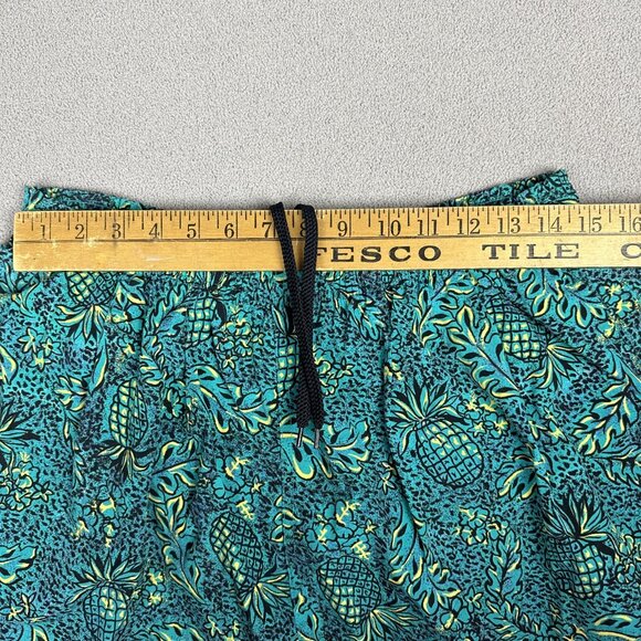Vintage Shorts Mens XL Aqua Surf Swim Trunk Tribal Floral Pineapple Baggies - Picture 4 of 9